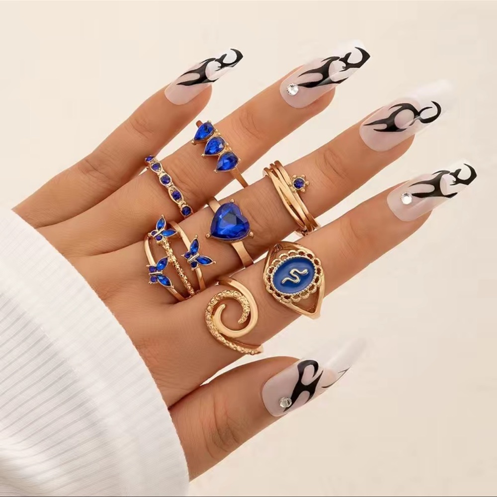 7-Piece Royal Blue Ring Set